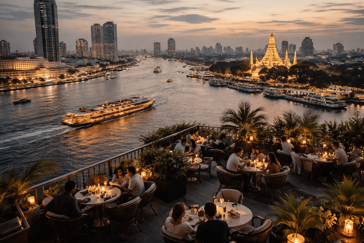 Bangkok Rooftop Bars with River Cruise and Chao Phraya Landing Access Worth the Trip from Khao San Road