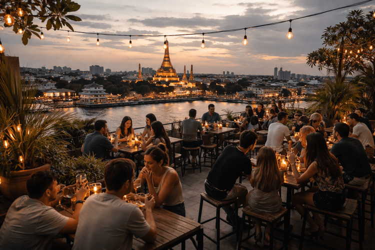 Bangkok Rooftop Bars with the Best After-Work Early Evening Energy from Khao San Road
