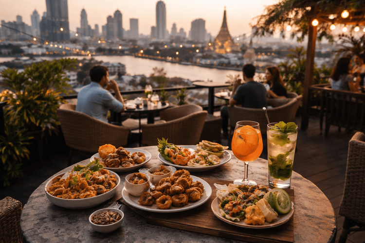 Bangkok Rooftop Bars with the Best Happy Hour Snacks and Small Bites from Khao San Road