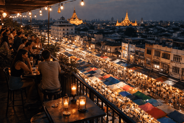 Bangkok Rooftop Bars with the Best Night Market Views from Khao San Road
