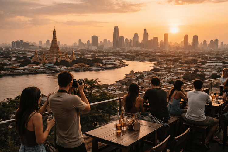 Bangkok Rooftop Bars with the Best Skyline Photography Spots for Sunset Shots from Khao San Road