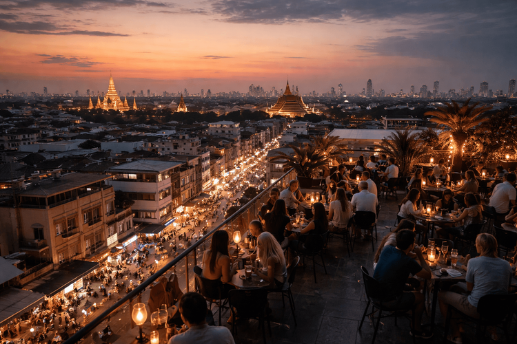Bangkok Rooftop Bars with the Best Sunset-and-After-Dark Transition from Khao San Road