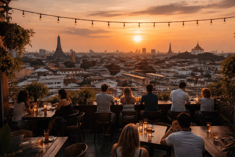 Bangkok Rooftop Bars with the Best Unobstructed Sunset Views from Khao San Road