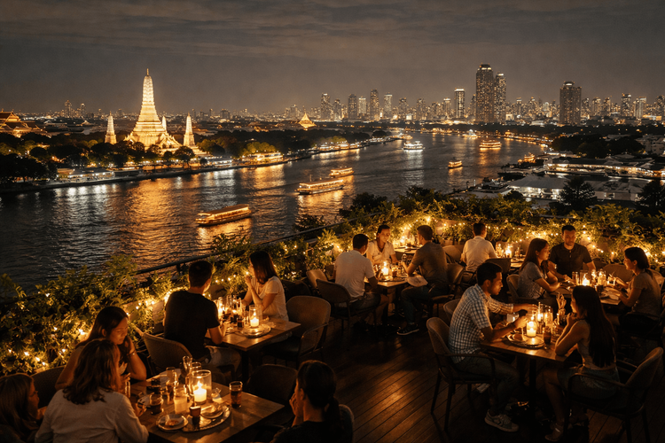 Bangkok Rooftop Bars with the Best Views of the Chao Phraya River at Night from Khao San Road