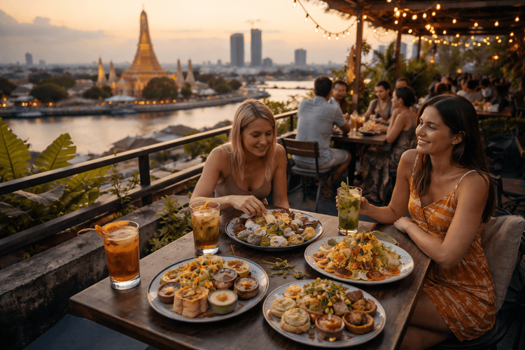 Bangkok Rooftop Bars with Vegetarian-Friendly Food Menus from Khao San Road