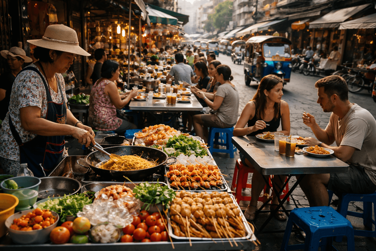 Bangkok Street Food for Late Lunch Near Khao San Road: Best Between-Meals Eats When Markets Are Quieter