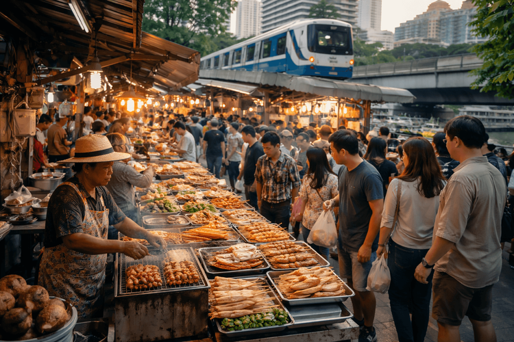 Bangkok Street Food Near Public Transit: Easy Eats by MRT, BTS, and River Boat