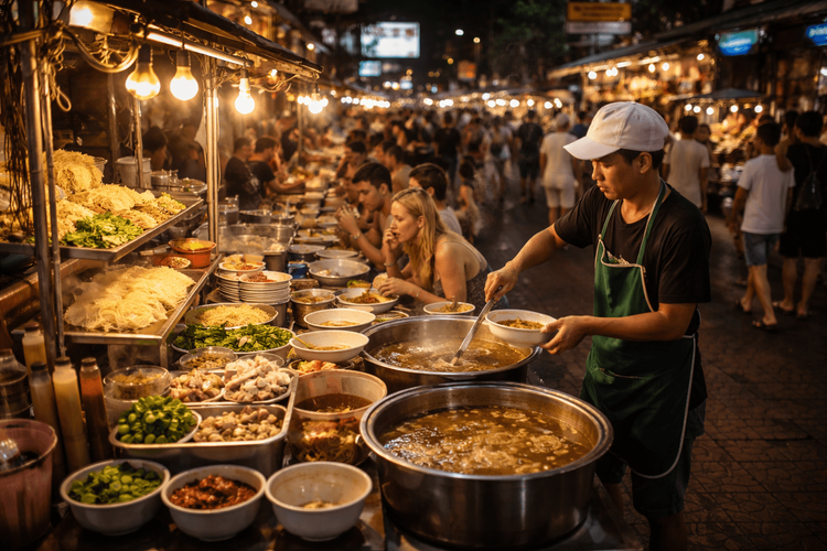 Bangkok Street Food Soups and Noodle Stalls Near Khao San Road: What to Try After Dark