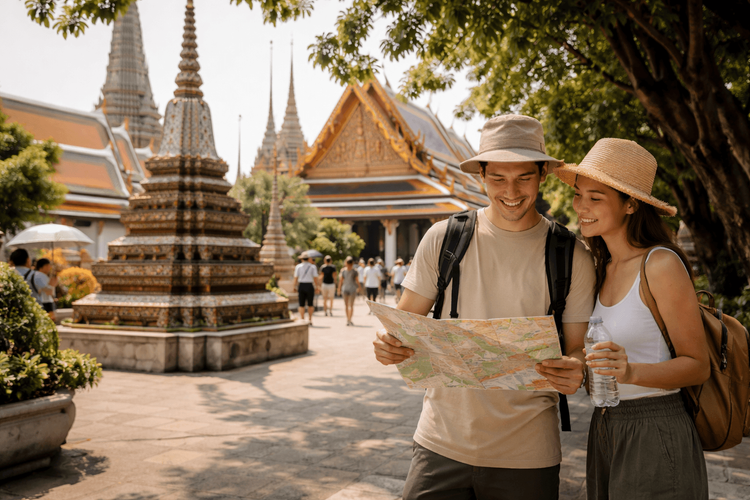 Bangkok Temple Run for Heat-Sensitive Travelers: Shade, Air-Con Breaks, and Energy-Saving Tips for Wat Pho, the Grand Palace, and Golden Mount from Khao San Road