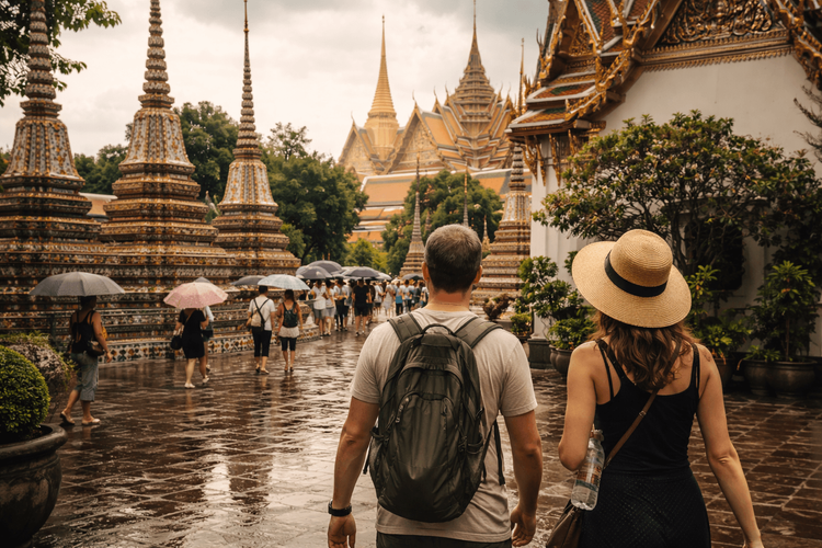 Bangkok Temple Run for Rain or Heat: How to Stay Comfortable at Wat Pho, the Grand Palace, and Golden Mount from Khao San Road