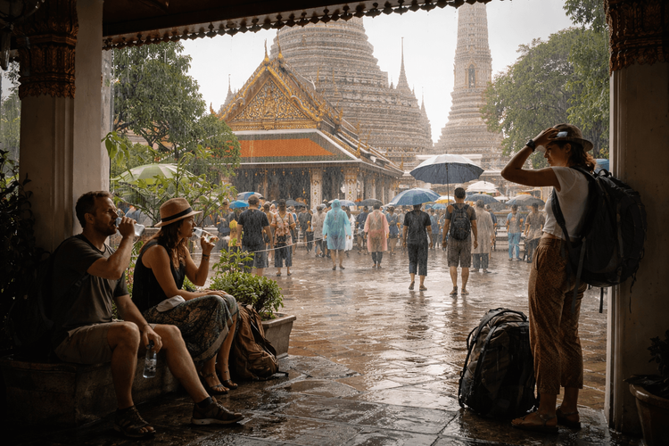 Bangkok Temple Run for Rain Shielding and Heat Management: Shade, Water Breaks, and What to Do When the Weather Turns from Khao San Road