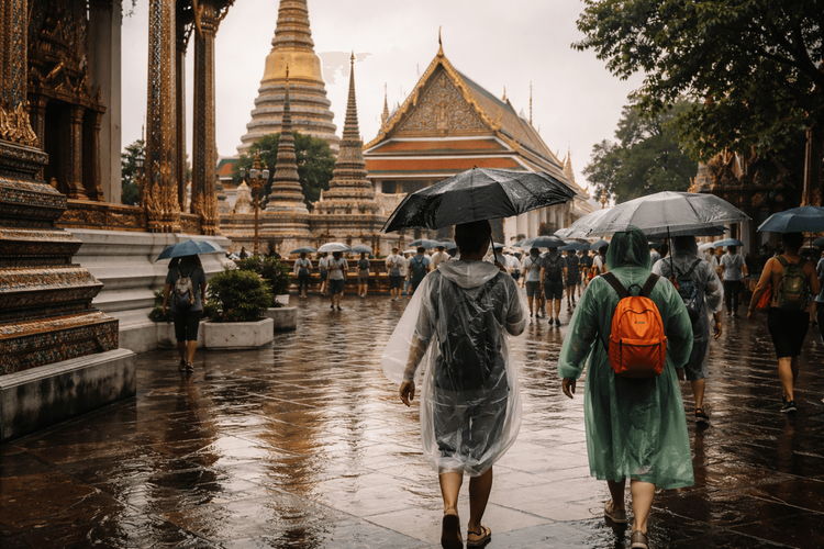 Bangkok Temple Run for Rainy Days: How to Visit Wat Pho, the Grand Palace, and Golden Mount in Wet Weather from Khao San Road