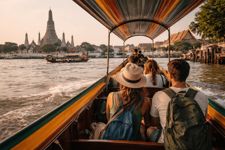 Bangkok Temple Run from Khao San Road by Boat and Walk: A Scenic Self-Guided Route to Wat Pho, the Grand Palace, and Golden Mount