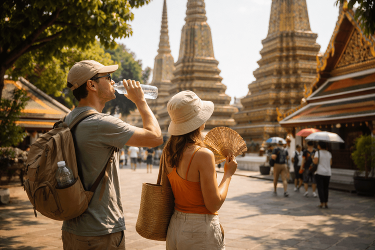 Bangkok Temple Run in a Heatwave: Hydration, Shade Breaks, and Heat-Smart Timing from Khao San Road