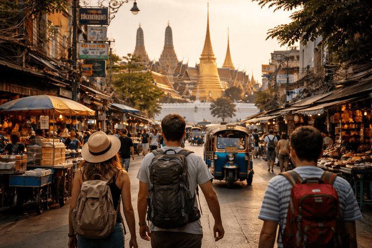Bangkok Temple Run in Reverse: Golden Mount, Wat Pho, then the Grand Palace from Khao San Road