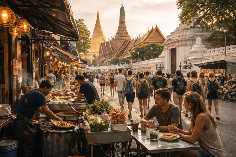 Bangkok Temple Run with a Food Stop: Where to Eat Near Wat Pho, the Grand Palace, and Golden Mount from Khao San Road
