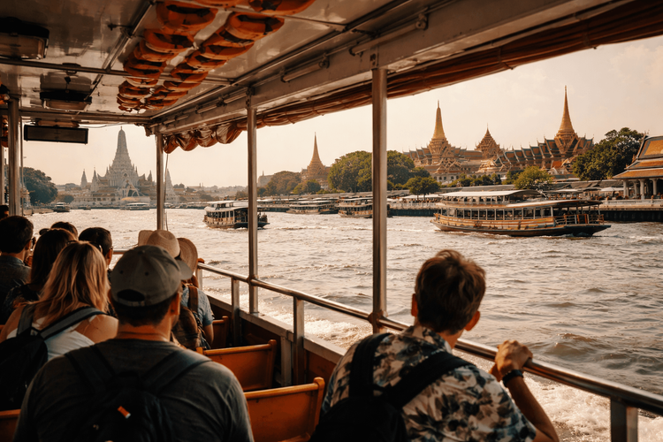 Bangkok Temple Run with a River Ferry: The Most Scenic Route to Wat Pho, the Grand Palace, and Golden Mount from Khao San Road