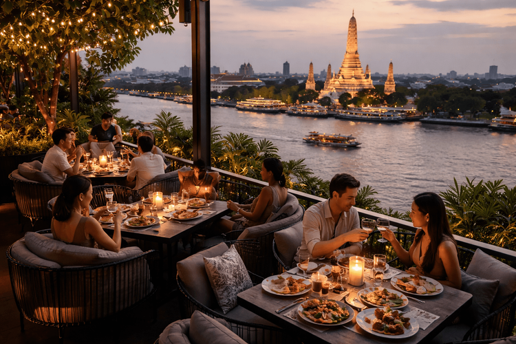 Best Bangkok Rooftop Bars with Riverfront Dining and Full Dinner Service from Khao San Road
