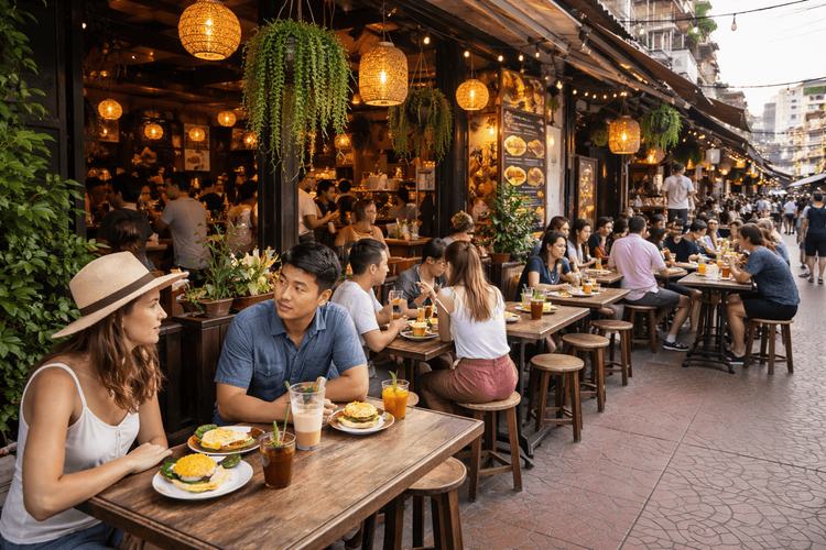 Best Cafes on Khao San Road for Brunch, Thai Desserts, and Daytime Stops