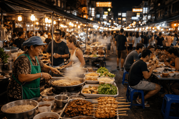 Best Midnight Street Food in Bangkok Near Khao San Road: Late-Night Noodles, Grilled Skewers, and Quick Eats