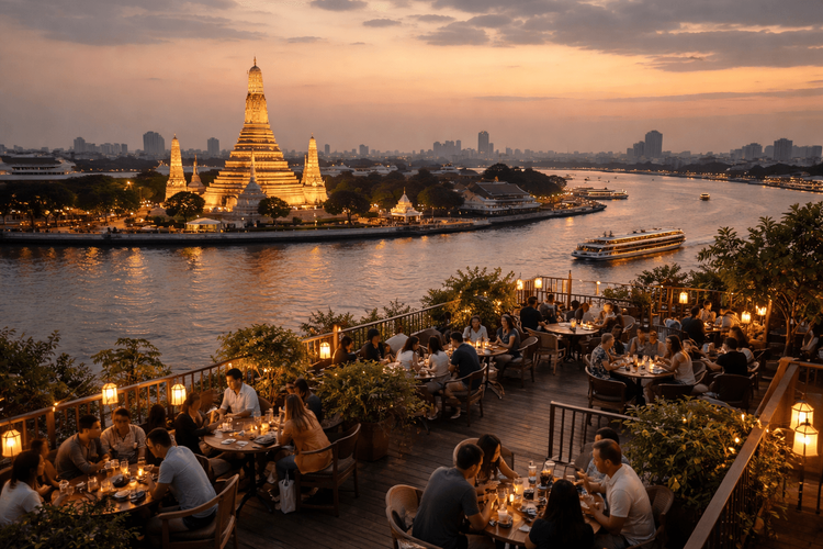 Best Riverside Rooftop Bars in Bangkok for a Chao Phraya Dinner Drink Near Khao San Road