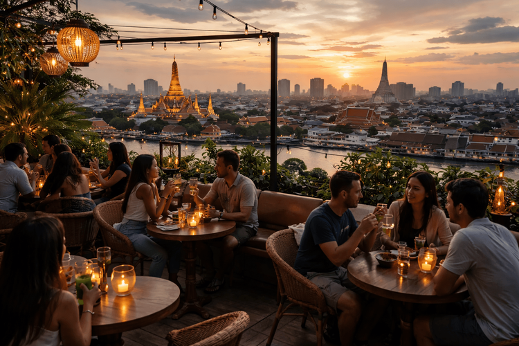 Best rooftop bars near Khao San Road — sunset cocktails and skyline views
