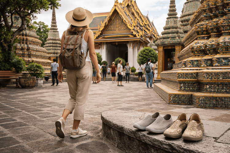 Best Temple Shoes and Comfort Hacks for Visiting Wat Pho, the Grand Palace, and Golden Mount from Khao San Road