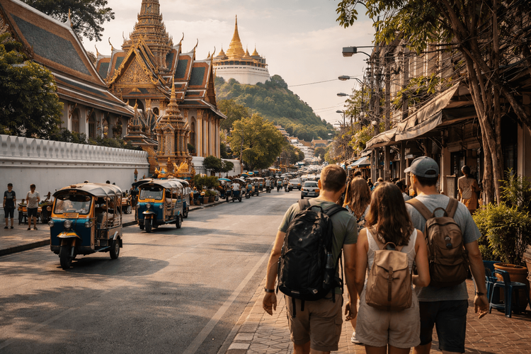 Grand Palace to Golden Mount on Foot: A Scenic Old Town Temple Walk from Khao San Road