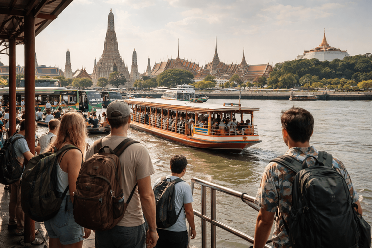 How to Get to Wat Pho, the Grand Palace, and Golden Mount from Khao San Road by Boat, Bus, or Walking
