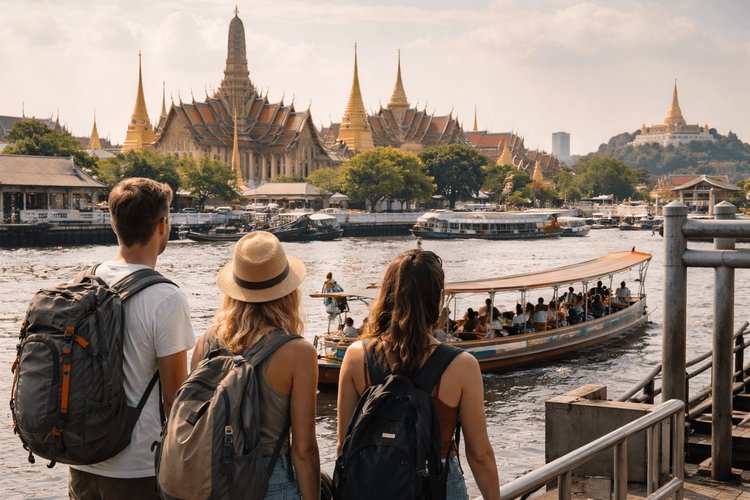 How to Visit the Grand Palace, Wat Pho, and Golden Mount from Khao San Road by Boat, Taxi, or Walking Route