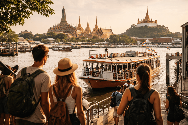 How to Visit Wat Pho, the Grand Palace, and Golden Mount by Boat, Ferry, or Walking Route from Khao San Road