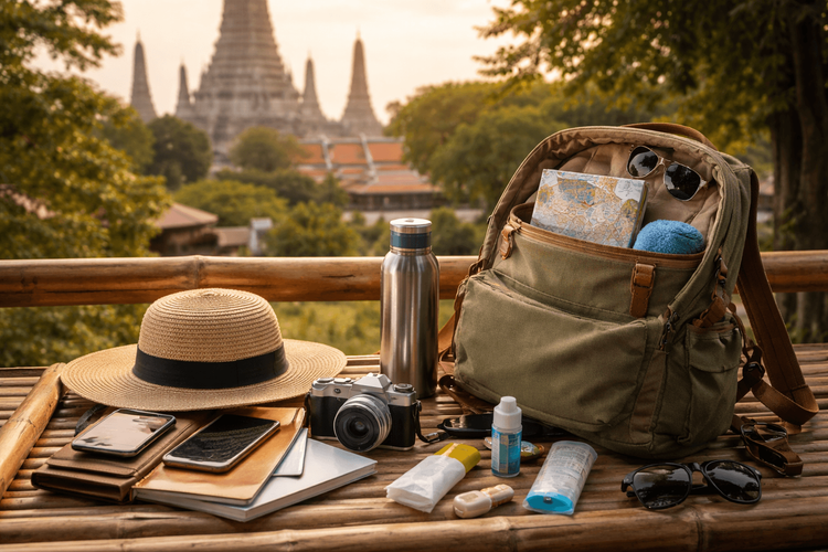 Thailand Packing List for Backpackers: Day Bag Essentials for Flights, Temples, and Tours