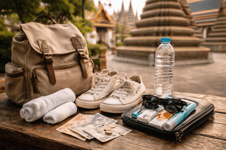 What to Bring for a Bangkok Temple Day: Shoes, Socks, Cash, Water, and Backup Essentials from Khao San Road
