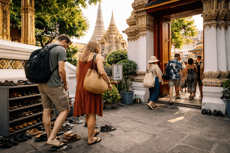 What to Expect at Bangkok’s Top Three Temples: Footwear, Bags, Restrooms, and On-Site Rules from Khao San Road