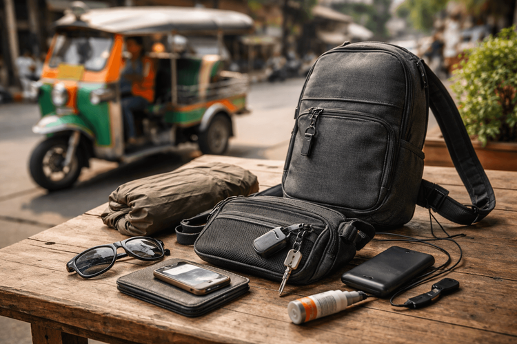 What to Pack for Thailand for Budget Motorcycle Taxis and Grab Rides: Small Bags, Security, and Quick Access