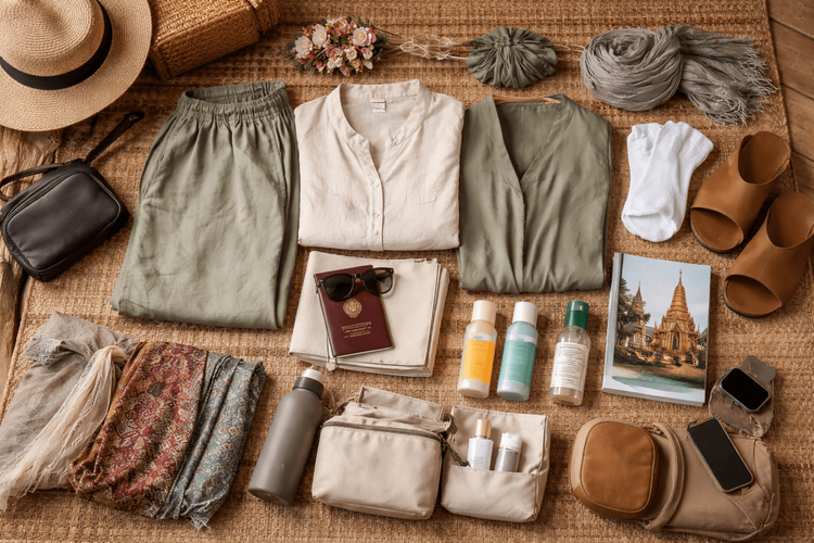 What to Pack for Thailand for Temple Visits and Thai Massage Days: Easy-Remove Layers, Socks, and Modest Comfort Gear