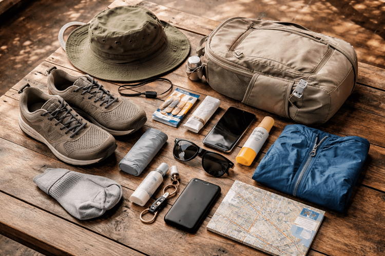 What to Pack for Thailand for Urban Walking Days in Bangkok: Blister Prevention, Sun Protection, and Compact Daypack Gear
